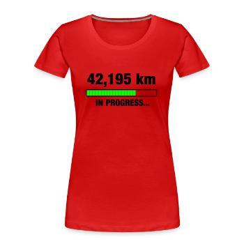 Marathon in Progress - Frauen Premium Bio T-Shirt - Rot - Vorne - Mia (176cm)