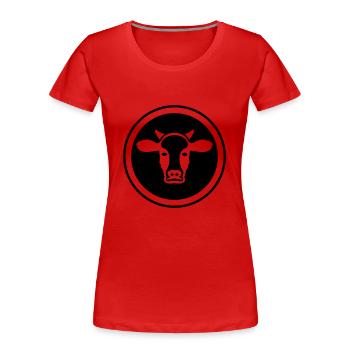 Rind Kopf - Frauen Premium Bio T-Shirt - Rot - Vorne - Mia (176cm)