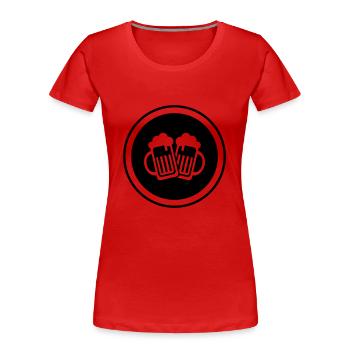 Bierglas Symbol - Frauen Premium Bio T-Shirt - Rot - Vorne - Mia (176cm)