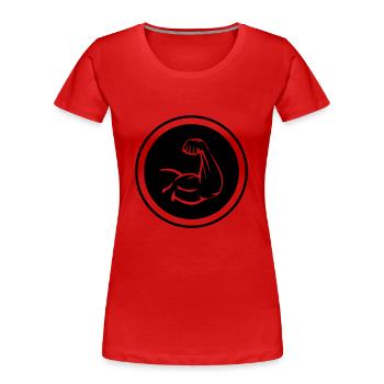 Arm Muskeln Bizeps - Frauen Premium Bio T-Shirt - Rot - Vorne - Mia (176cm)