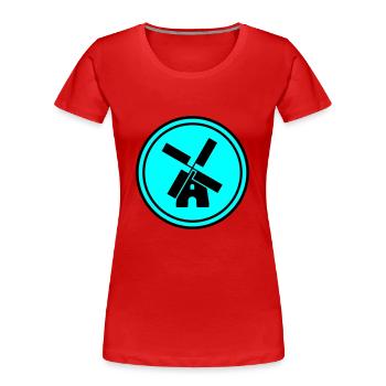Windmühle Kreis - Frauen Premium Bio T-Shirt - Rot - Vorne - Mia (176cm)