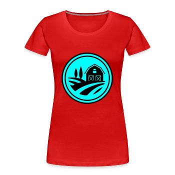Farm Harvest Circle - Women's Premium Organic T-Shirt - red - Front - Mia (176cm)