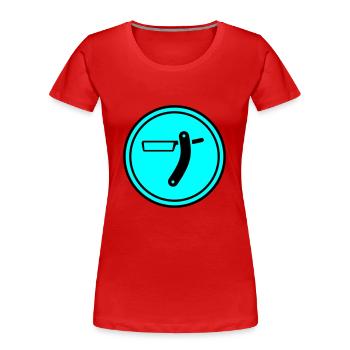 Rasieren Barber Kreis - Frauen Premium Bio T-Shirt - Rot - Vorne - Mia (176cm)