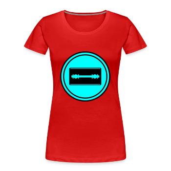 Razor Blade Icon Circle - Women's Premium Organic T-Shirt - red - Front - Mia (176cm)