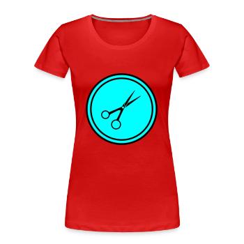 Scissors Barber Circle - Women's Premium Organic T-Shirt - red - Front - Mia (176cm)