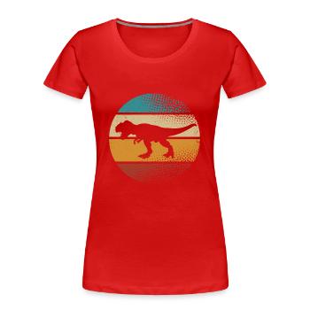 T Rex - Frauen Premium Bio T-Shirt - Rot - Vorne - Mia (176cm)