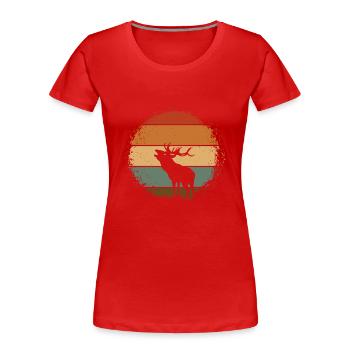 Cerf - T-shirt bio Premium Femme - rouge - Devant - Mia (176cm)