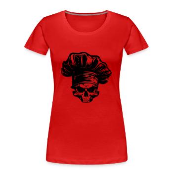 Chef Skeleton Chef - T-shirt bio Premium Femme - rouge - Devant - Mia (176cm)