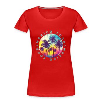 Circuit au Mexique Palmiers - T-shirt bio Premium Femme - rouge - Devant - Mia (176cm)