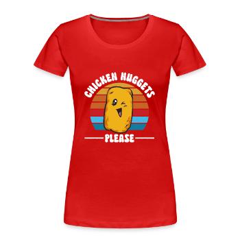 Nuggets de poulet Nuggets de poulet - T-shirt bio Premium Femme - rouge - Devant - Mia (176cm)