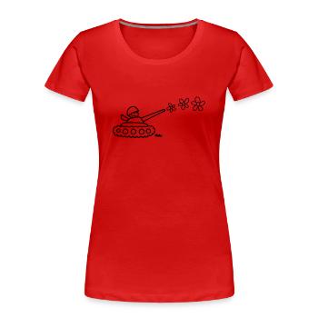 Panzer mit Blumen - T-shirt bio Premium Femme - rouge - Devant - Mia (176cm)