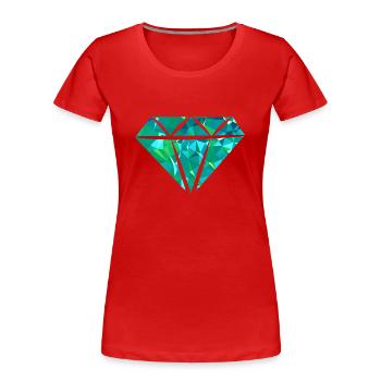 Diamond (Low Poly) - Women's Premium Organic T-Shirt - red - Front - Mia (176cm)