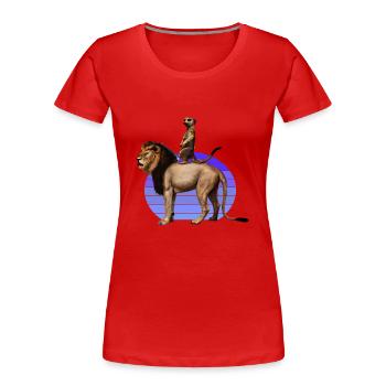 Königlicher Meerkat - Frauen Premium Bio T-Shirt - Rot - Vorne - Mia (176cm)