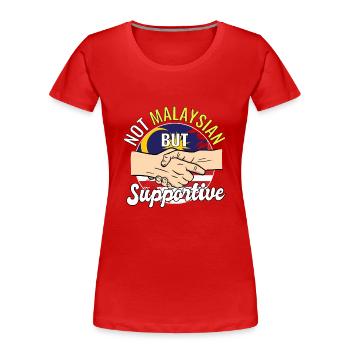 Pas malaisien mais voyageur de campagne solidaire - T-shirt bio Premium Femme - rouge - Devant - Mia (176cm)