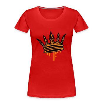 Krone Royal Symbol - Frauen Premium Bio T-Shirt - Rot - Vorne - Mia (176cm)