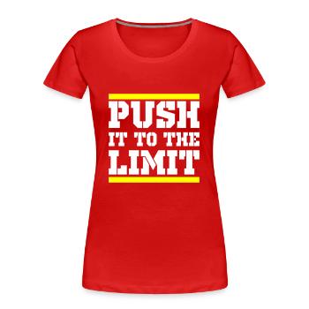 Push It To The Limit Training Fitness - Frauen Premium Bio T-Shirt - Rot - Vorne - Mia (176cm)