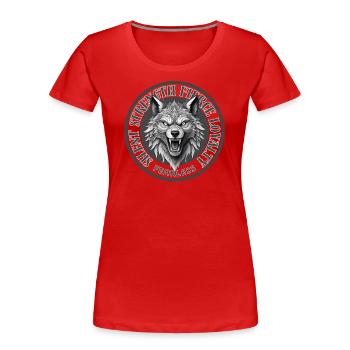 Silent Strength - Frauen Premium Bio T-Shirt - Rot - Vorne - Mia (176cm)