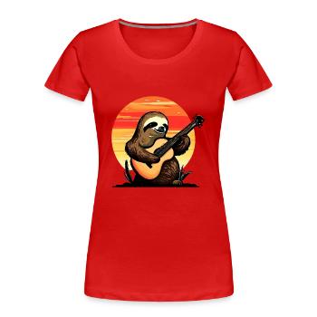Paresseux musical - T-shirt bio Premium Femme - rouge - Devant - Mia (176cm)