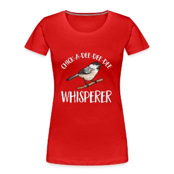 Observation des oiseaux mésanges - T-shirt bio Premium Femme - rouge - Devant - Mia (176cm)
