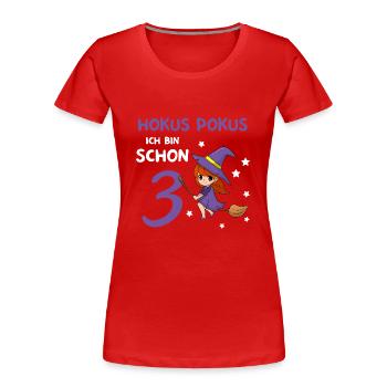 3. Geburtstag Hexerei Zauberei Hexe - Frauen Premium Bio T-Shirt - Rot - Vorne - Mia (176cm)
