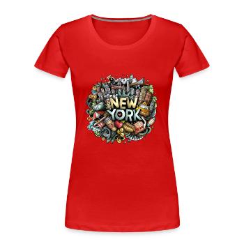 New York City Graffiti NYC Manhattan - Women's Premium Organic T-Shirt - red - Front - Mia (176cm)