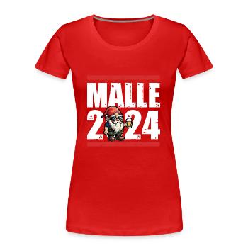Malle 2024 Party Saying - Women's Premium Organic T-Shirt - red - Front - Mia (176cm)
