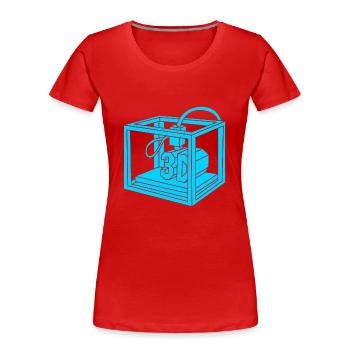 3D Druck Drucken Prototyp - Frauen Premium Bio T-Shirt - Rot - Vorne - Mia (176cm)