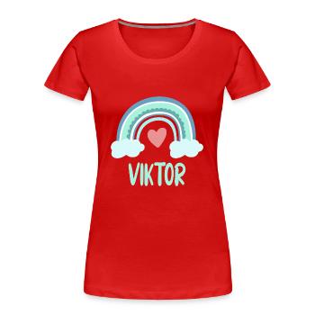 Viktor Nom Rainbow Baby - T-shirt bio Premium Femme - rouge - Devant - Mia (176cm)