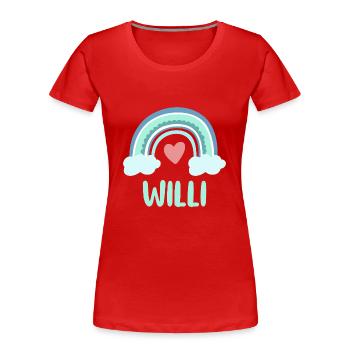Willi Name Rainbow Baby - Women's Premium Organic T-Shirt - red - Front - Mia (176cm)