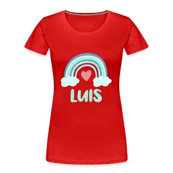 Luis Nom Rainbow Baby - T-shirt bio Premium Femme - rouge - Devant - Mia (176cm)