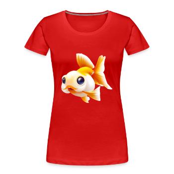 Goldfisch - Frauen Premium Bio T-Shirt - Rot - Vorne - Mia (176cm)