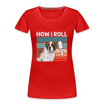 Bernhardiner St. Bernhardshund Hund - Frauen Premium Bio T-Shirt - Rot - Vorne - Mia (176cm)