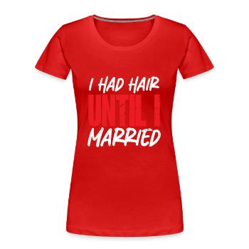 Tête chauve Calvitie Barbe Tête chauve - T-shirt bio Premium Femme - rouge - Devant - Mia (176cm)