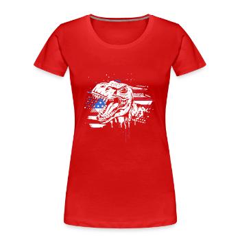Vierter Juli Nationalfarben Nationalfeiertag USA - Frauen Premium Bio T-Shirt - Rot - Vorne - Mia (176cm)