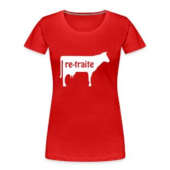 re-traite - T-shirt bio Premium Femme - rouge - Devant - Mia (176cm)