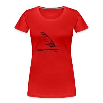 Windsurf Foil Sketch - Frauen Premium Bio T-Shirt - Rot - Vorne - Mia (176cm)