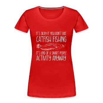 Welsfischen Wels Angler - Frauen Premium Bio T-Shirt - Rot - Vorne - Mia (176cm)