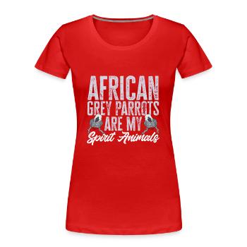 Graupapagei African Grey Parrot Papagei - Frauen Premium Bio T-Shirt - Rot - Vorne - Mia (176cm)