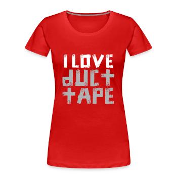 Ruban adhésif Ruban adhésif Ruban de masquage artisanal - T-shirt bio Premium Femme - rouge - Devant - Mia (176cm)