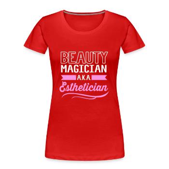 Kosmetikerin - Frauen Premium Bio T-Shirt - Rot - Vorne - Mia (176cm)