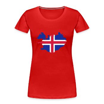 Island - Frauen Premium Bio T-Shirt - Rot - Vorne - Mia (176cm)