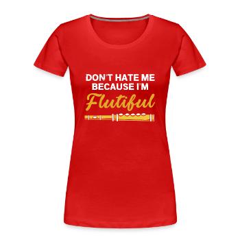 Flûte - T-shirt bio Premium Femme - rouge - Devant - Mia (176cm)