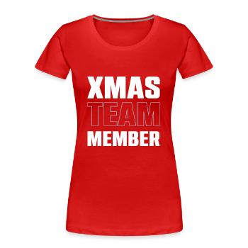 Xmas Team - Frauen Premium Bio T-Shirt - Rot - Vorne - Mia (176cm)