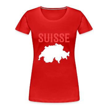 Schweiz Schweizer Schweizerdeutsch - Frauen Premium Bio T-Shirt - Rot - Vorne - Mia (176cm)