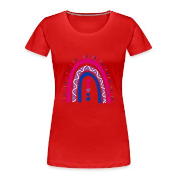LGBT Pride Monat Bisexual Rainbow - Frauen Premium Bio T-Shirt - Rot - Vorne - Mia (176cm)