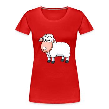 Schaf Comic Tier - Frauen Premium Bio T-Shirt - Rot - Vorne - Mia (176cm)