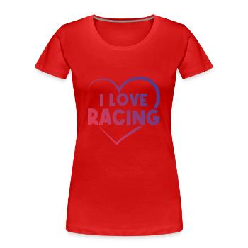 Ich liebe Rennen - Frauen Premium Bio T-Shirt - Rot - Vorne - Mia (176cm)