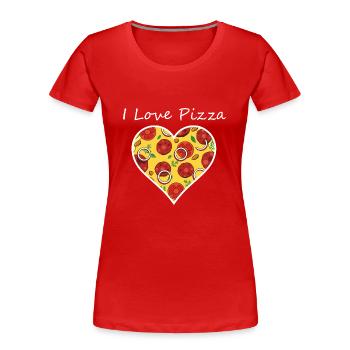I Love Pizza Hearth - Frauen Premium Bio T-Shirt - Rot - Vorne - Mia (176cm)