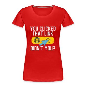 Bei Cyberangriffen einfach Kabel ziehen - Frauen Premium Bio T-Shirt - Rot - Vorne - Mia (176cm)