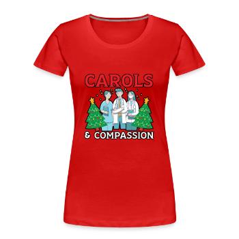 Noël des chants et de l’infirmière Compassion - T-shirt bio Premium Femme - rouge - Devant - Mia (176cm)